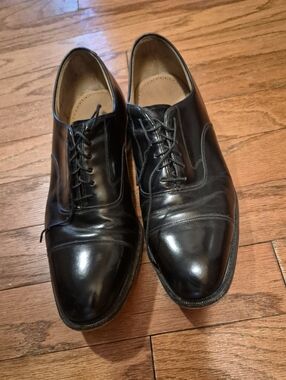 Johnston And Murphy Classic Black Leather Cap-Toe Oxford Dress Shoes Mens Sz 12
